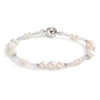 Armband Edelstahl Kristall weiss Süsswasserzuchtperle 18 cm-609974