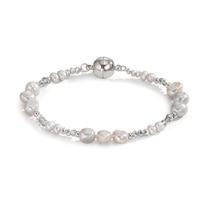 Armband Edelstahl Kristall grau Süsswasserzuchtperle 18 cm-609976