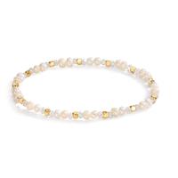 Armband Edelstahl Kristall weiss gelb IP beschichtet Süsswasserzuchtperle 16 cm-609977