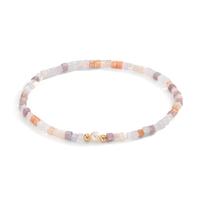 Armband Edelstahl Kristall rosa gelb IP beschichtet Süsswasserzuchtperle 17 cm-609978