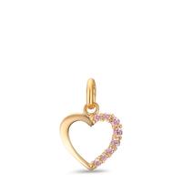 Anhänger 375/9 K Gelbgold Zirkonia rosa Herz Ø10 mm