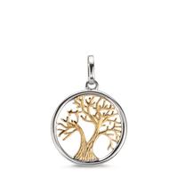 Anhänger 375/9 K Gelbgold, 375/9 K Weissgold Lebensbaum Ø14 mm