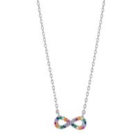Collier Silber Zirkonia bunt rhodiniert Infinity 42-45 cm verstellbar