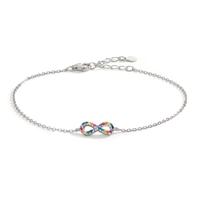 Armband Silber Zirkonia bunt rhodiniert Infinity 16-20 cm verstellbar