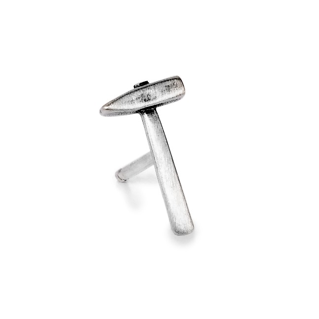 Ohrstecker 1 Stk Silber patiniert Hammer-112455