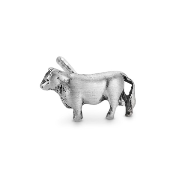Ohrstecker 1 Stk Silber patiniert Stier-118192