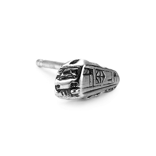 Ohrstecker 1 Stk Silber patiniert Lokomotive-118416