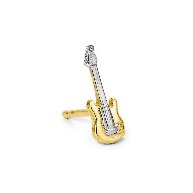 Ohrstecker 1 Stk 750/18 K Gelbgold Gitarre-188256