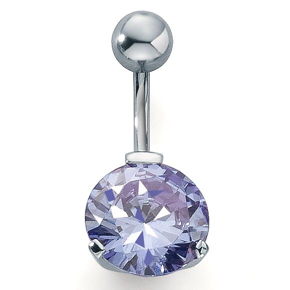 Bauchpiercing Edelstahl Kristall lavendel Ø12 mm-222579