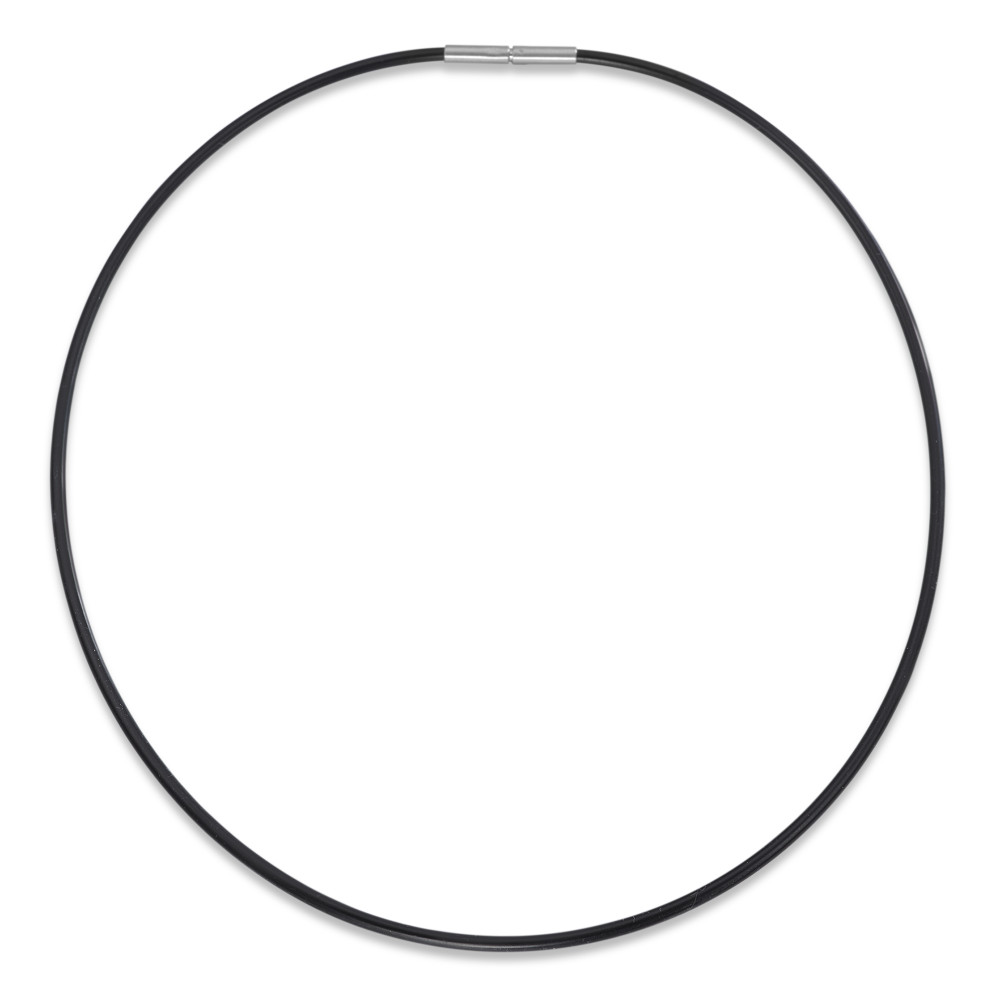 Kautschuk Collier Nero Ø3 mm mit TeNo Safe Lock System und Bajonetteverschluss, 50cm-304272