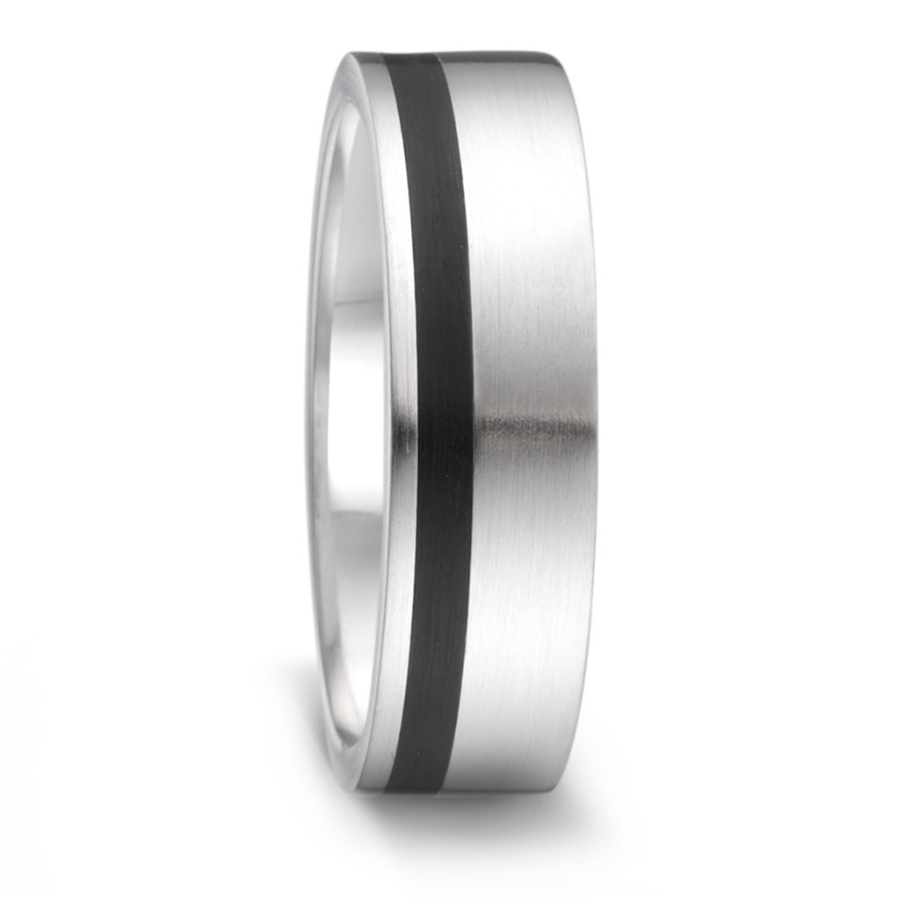 Partnerring Edelstahl, Keramik-306378