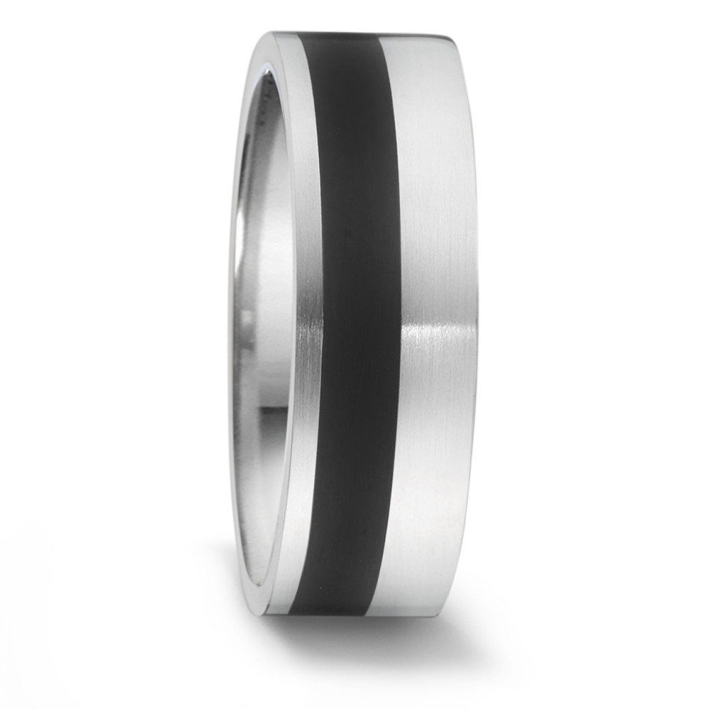 Partnerring Edelstahl, Keramik-306406