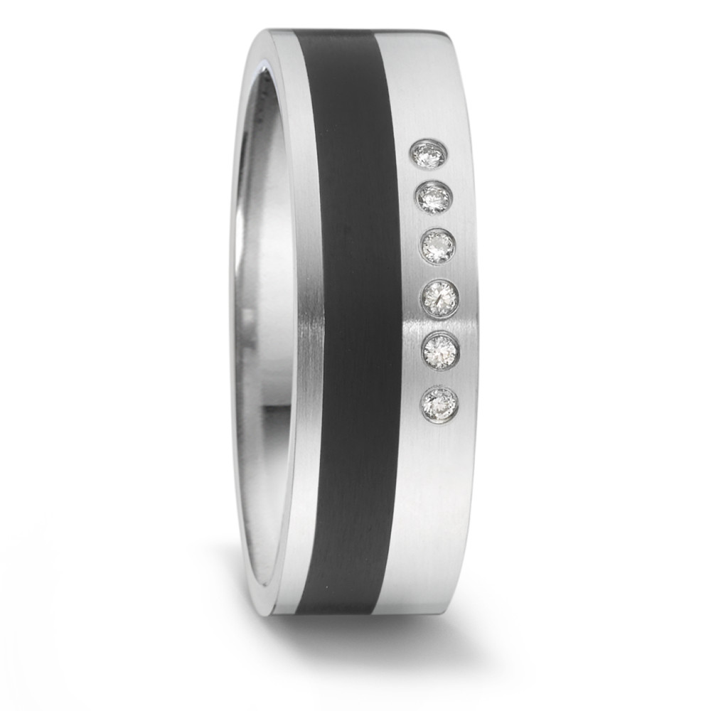 Partnerring TAMOR mit 0,048 ct. TW/si Brillanten und Keramik-306407