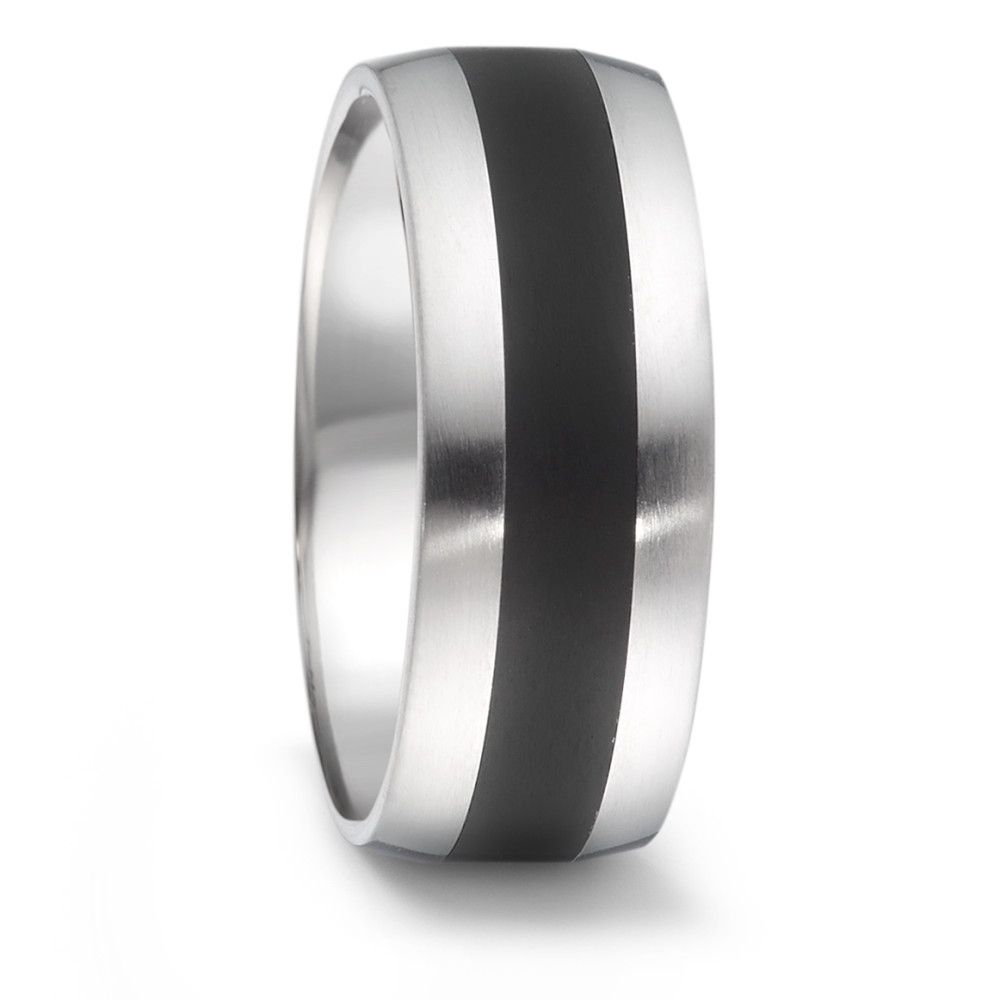 Partnerring Edelstahl, Keramik-306417