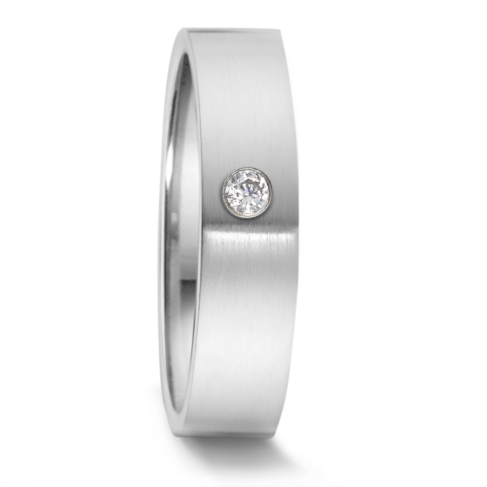 Partnerring Edelstahl Diamant 0.04 ct, tw-si-306580