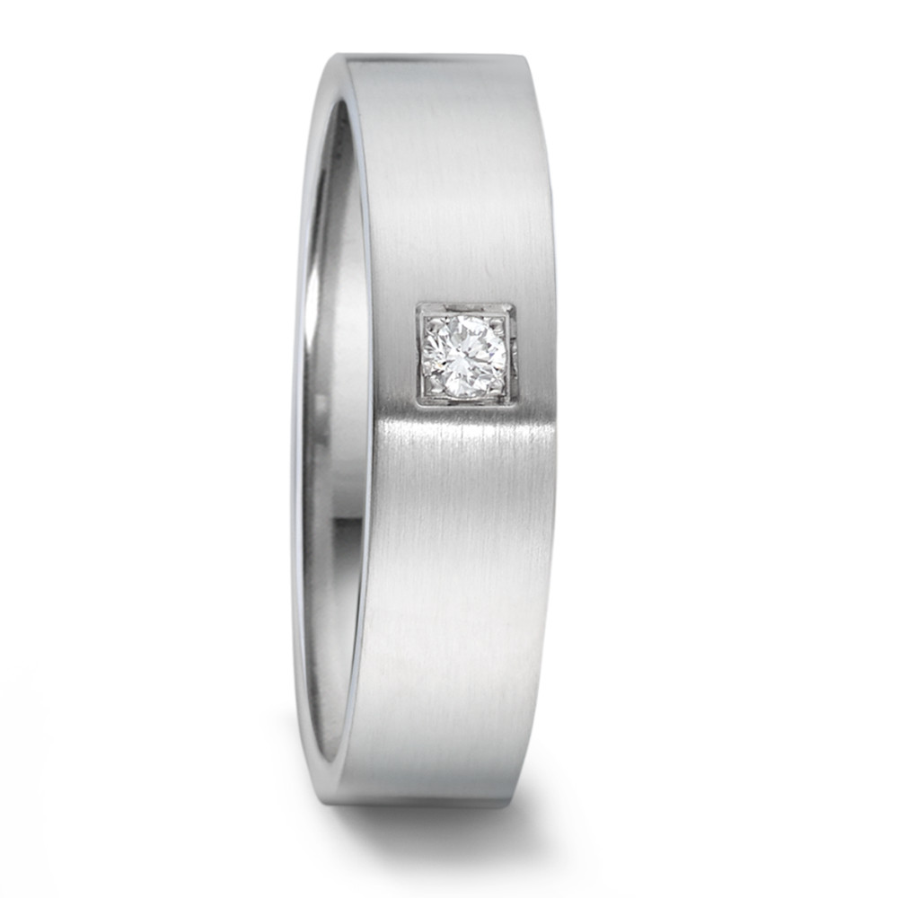 Partnerring TAMOR aus Edelstahl mit Brillantpavée TW/si-306586