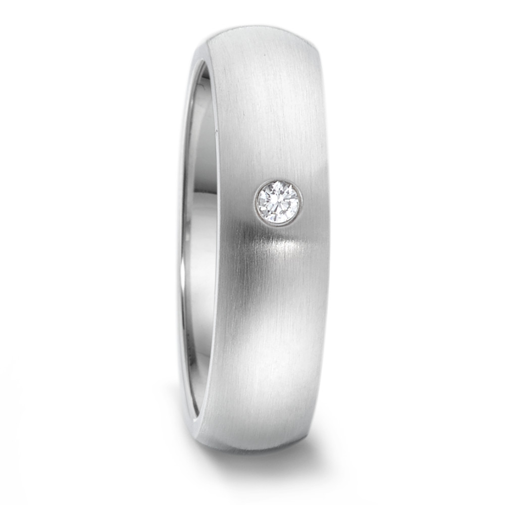 Partnerring Edelstahl Diamant 0.04 ct, tw-si-306667