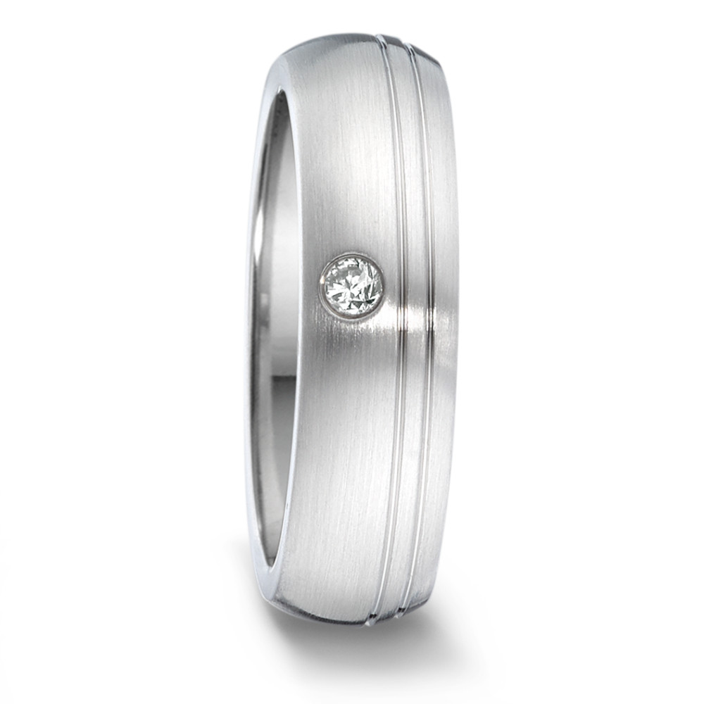 Partnerring Edelstahl Diamant 0.04 ct, tw-si-306668
