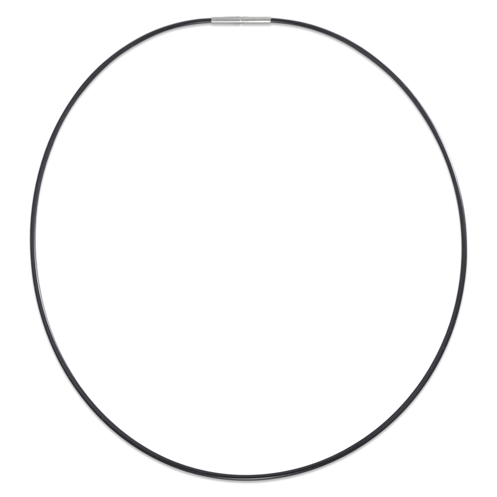 Kautschuk Collier Nero Ø1.6mm mit TeNo Safe Lock System und Bajonetteverschluss, 50cm-307675