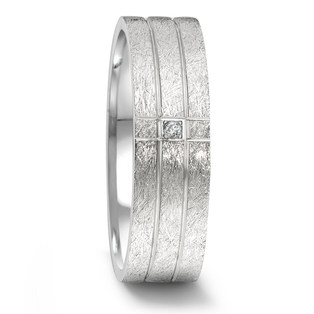 Partnerring Edelstahl Diamant 0.02 ct, tw-si-308093