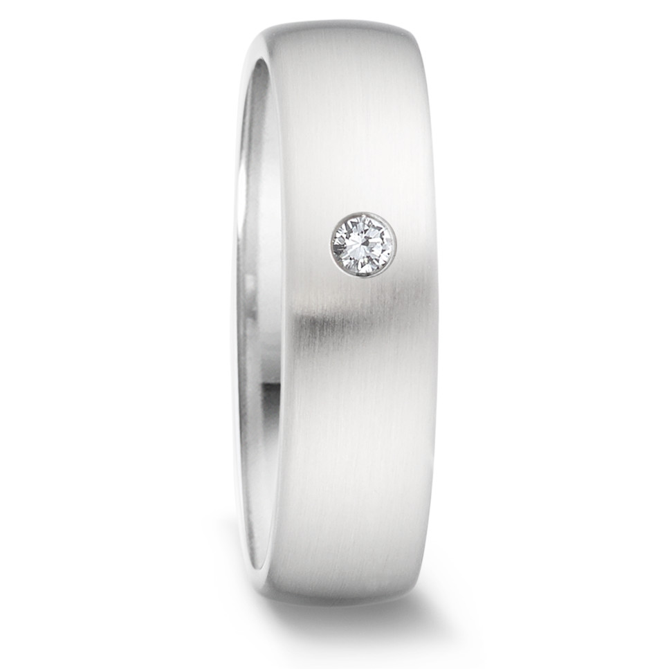 Partnerring Edelstahl Diamant 0.04 ct, tw-si-308212