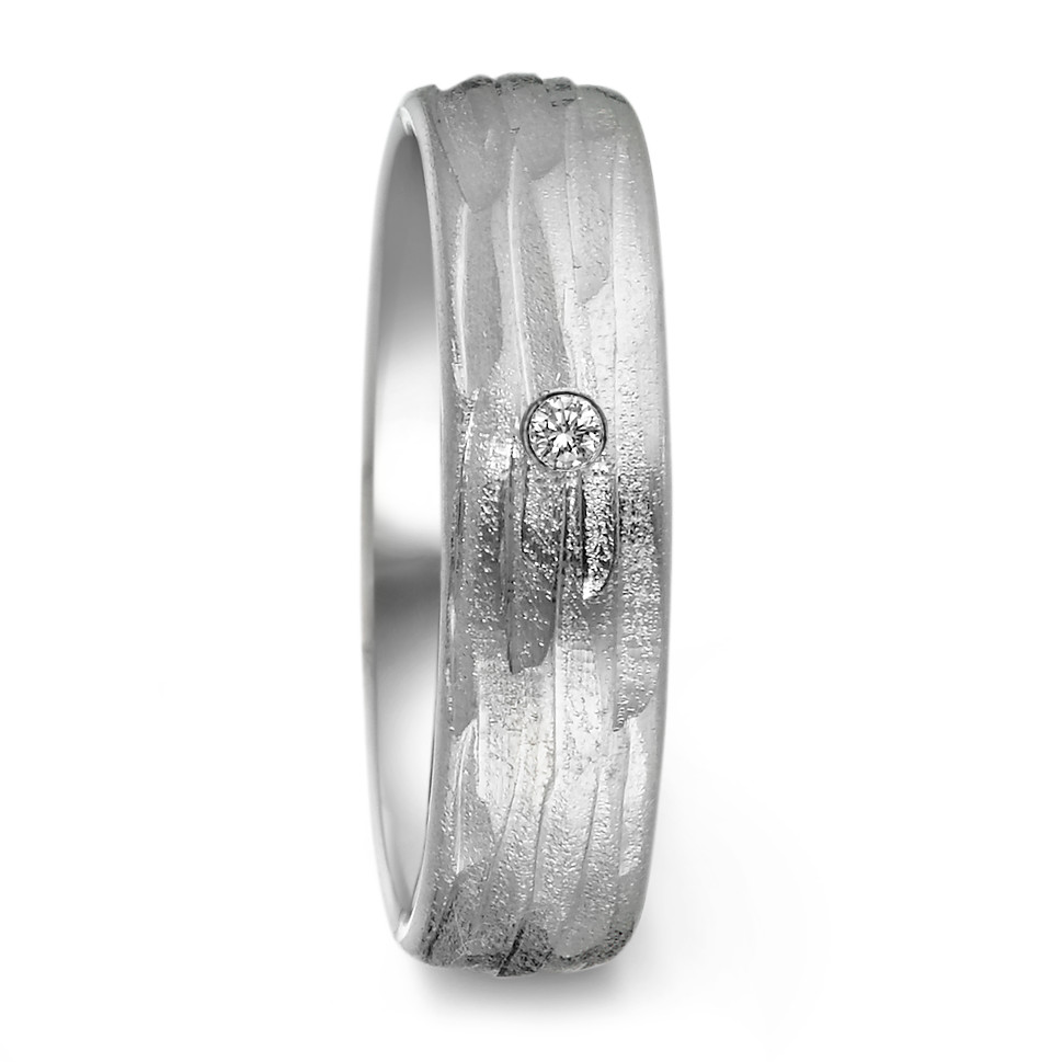 Partnerring Silber Diamant 0.025 ct, w-si rhodiniert-350850