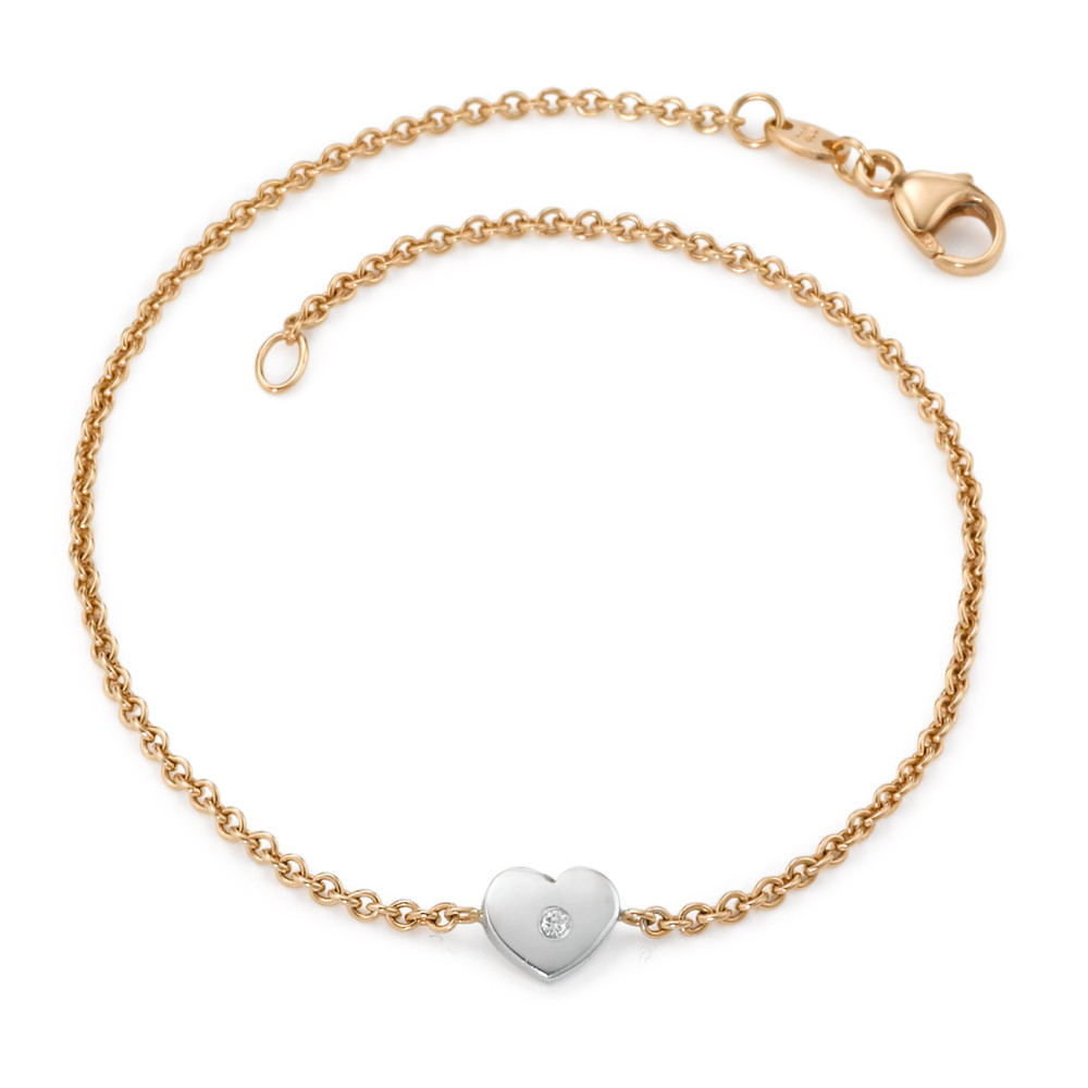 Armband 750/18 K Rotgold, 750/18 K Weissgold Diamant -359043