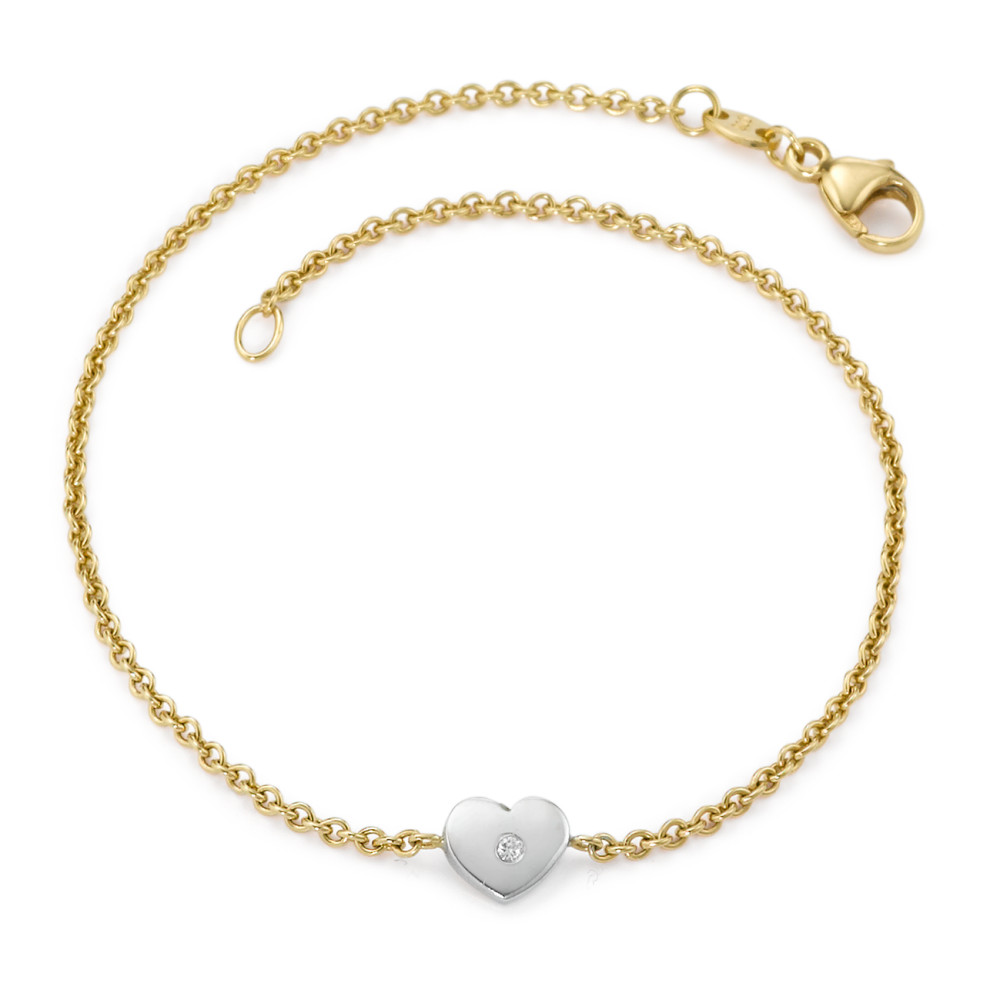 Armband 750/18 K Gelbgold, 750/18 K Weissgold Diamant -359044