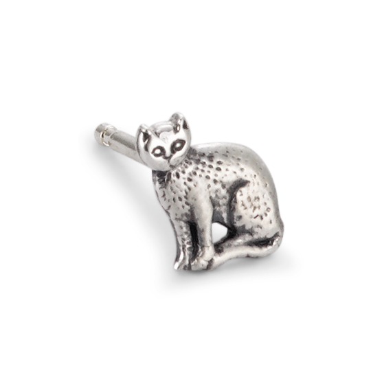 Ohrstecker 1 Stk Silber patiniert Katze-504045