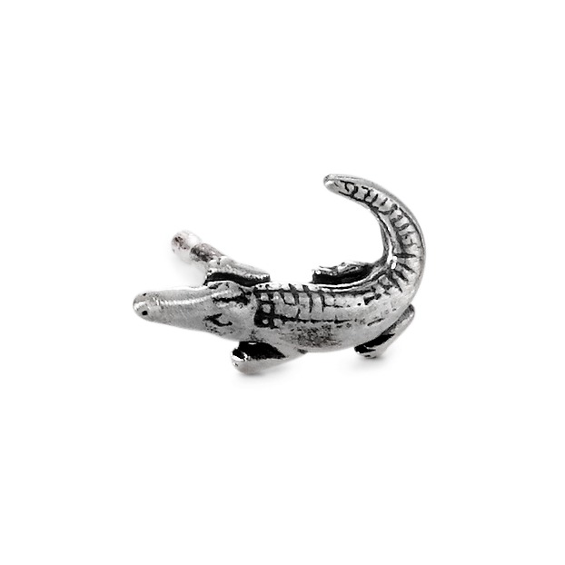 Ohrstecker 1 Stk Silber patiniert Krokodil-506599
