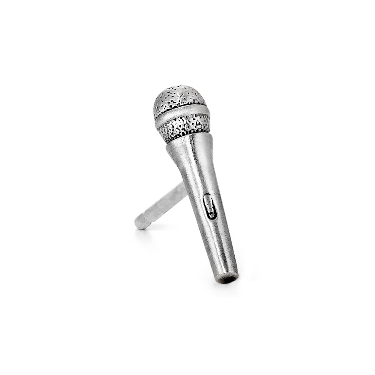Ohrstecker 1 Stk Silber Mikrofon-524654