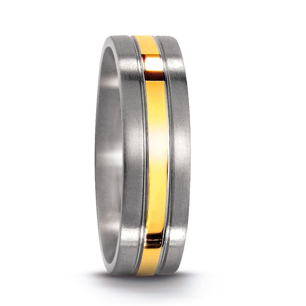 Partnerring Edelstahl, 750/18 K Gelbgold-529151