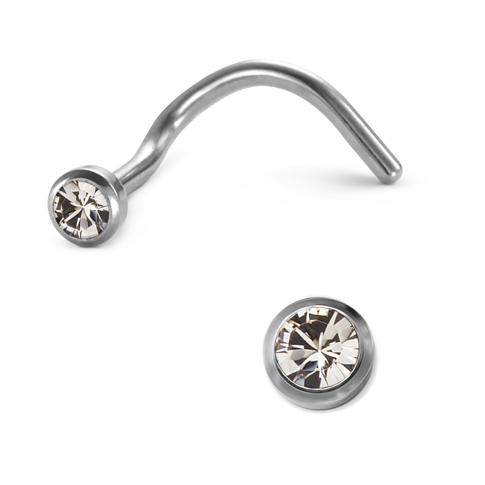 Nasenstecker Titan Kristall weiss Ø2.5 mm-531032