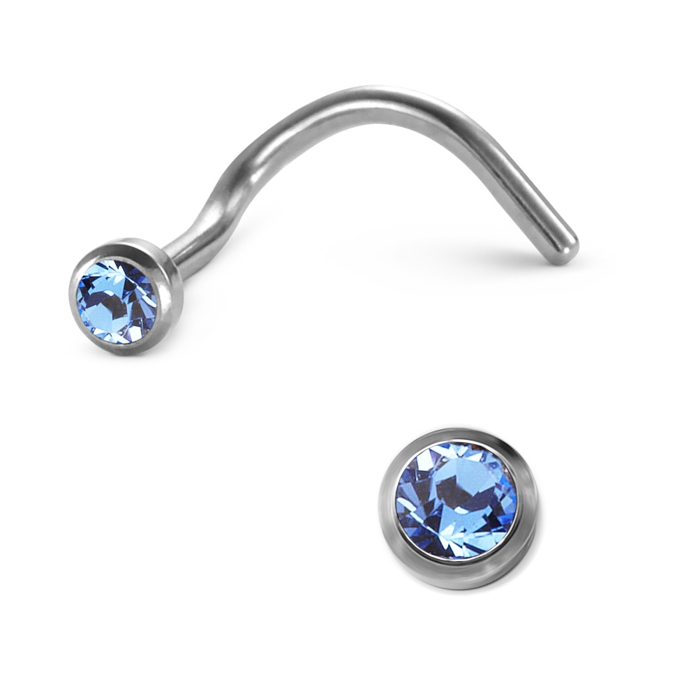 Nasenstecker Titan Kristall blau Ø2.5 mm-531035