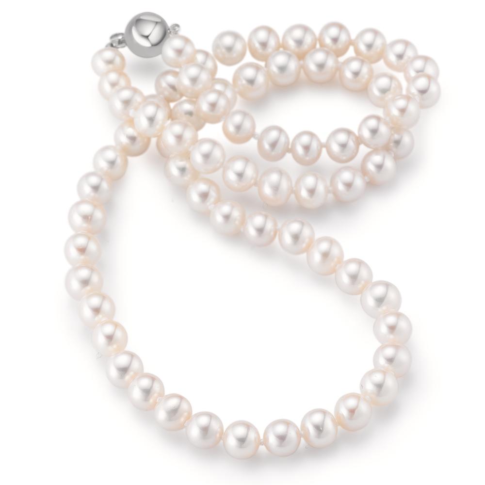 Collier 750/18 K Weissgold Süsswasserzuchtperlen weiss 6-6.5 mm 45 cm-533028