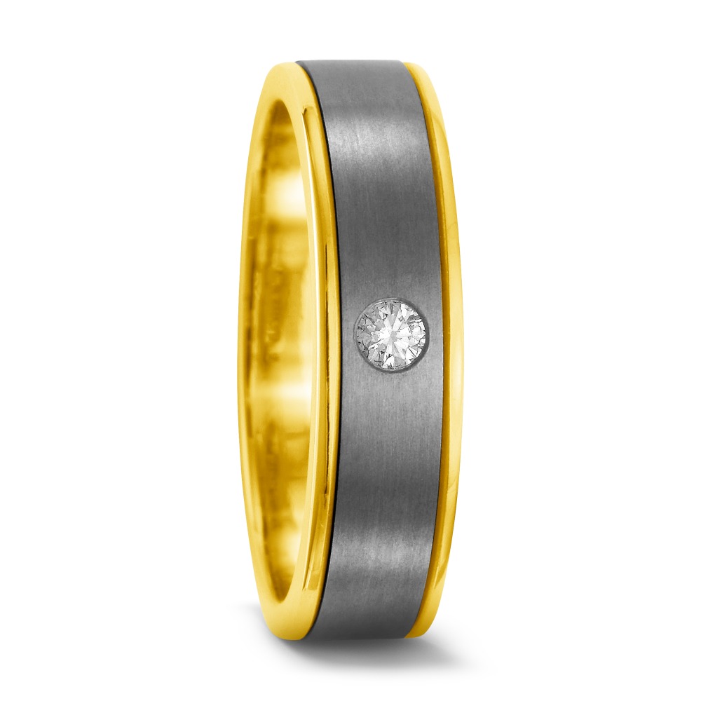 Partnerring Titan, 750/18 K Gelbgold Diamant 0.05 ct, w-si-534118