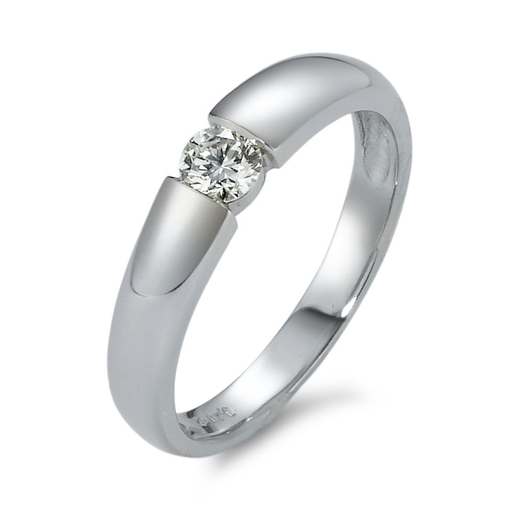 Solitär Ring 750/18 K Weissgold Diamant 0.20 ct, vsi Ø3.5 mm-540456