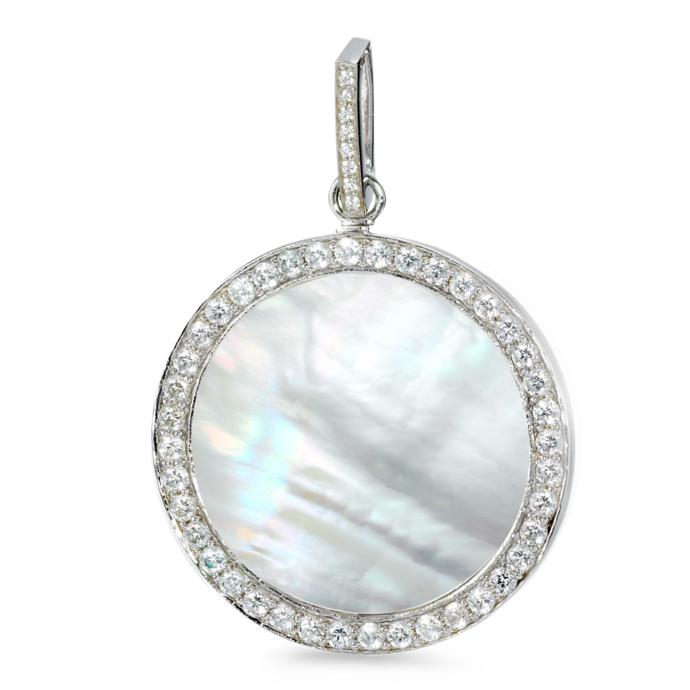 Anhänger Silber Zirkonia rhodiniert Ø35 mm-542350