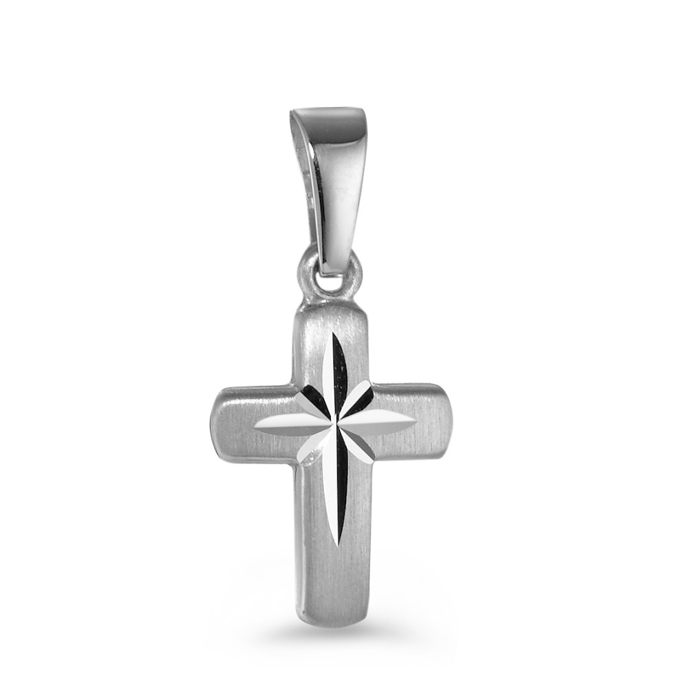 Anhänger 750/18 K Weissgold Kreuz-542388