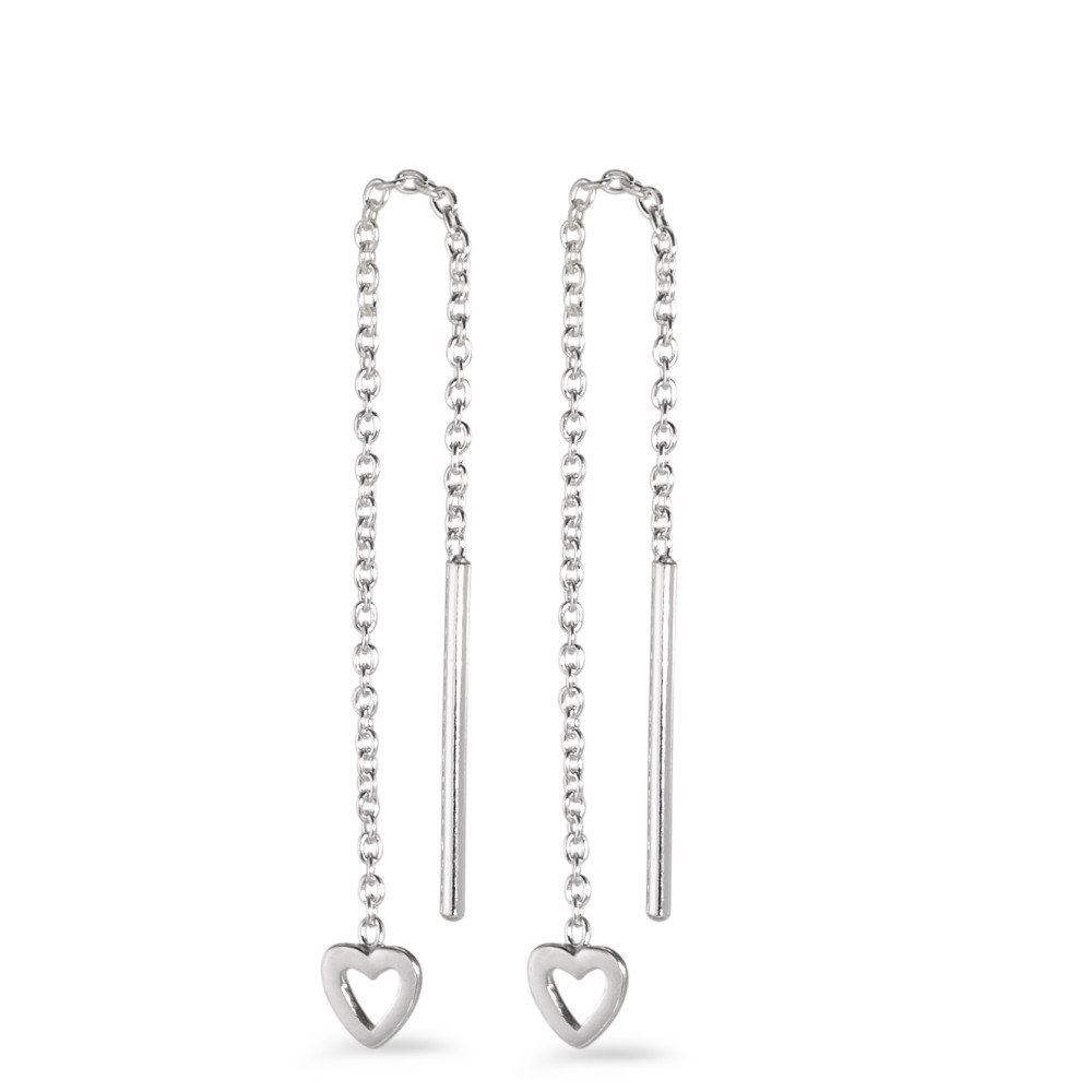 Durchziehohrhänger Silber Herz 54 cm-544409