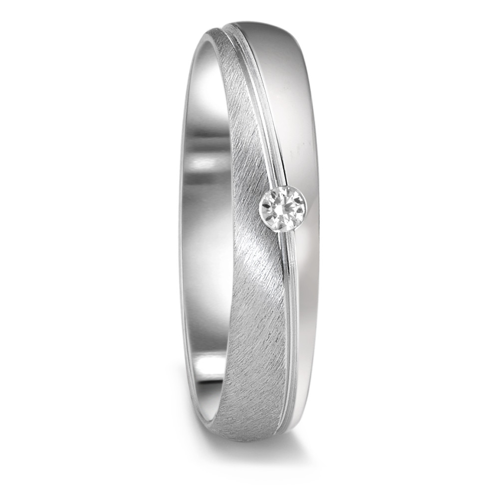 Partnerring 750/18 K Weissgold Diamant 0.04 ct, tw-vsi-544971