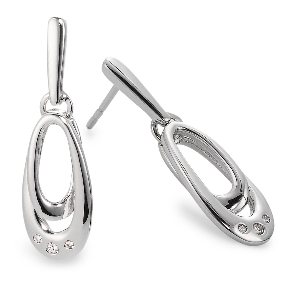 Ohrhänger 375/9 K Weissgold Diamant 0.04 ct, 6 Steine, w-si-546328