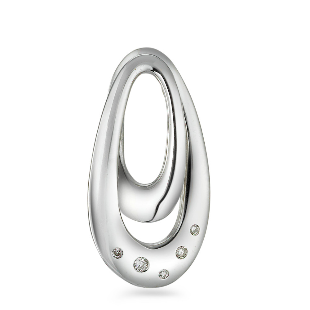 Anhänger 375/9 K Weissgold Diamant 0.04 ct, 5 Steine, w-si-546340