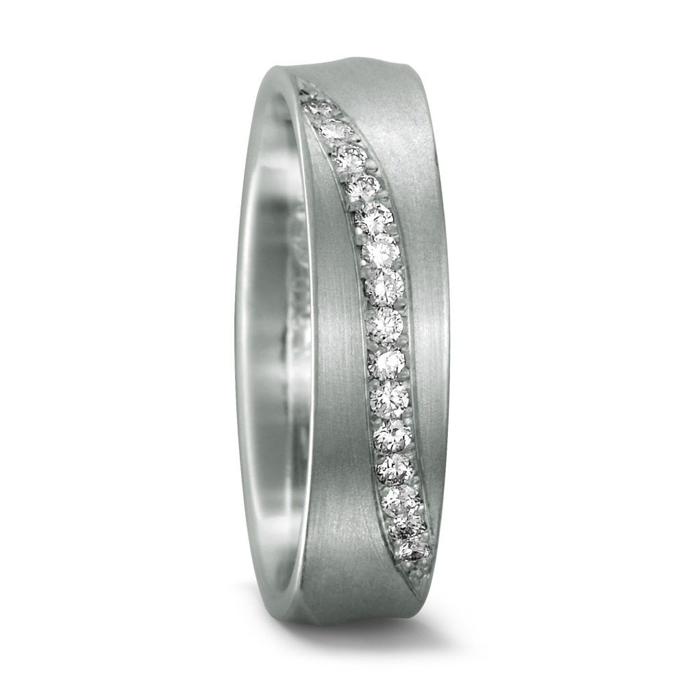 Partnerring 950 Platin Diamant 0.15 ct, 15 Steine, tw-si-546388