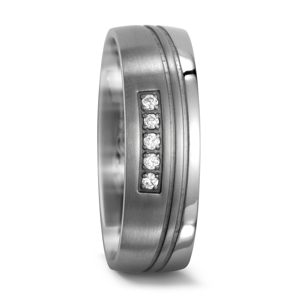 Partnerring Titan Zirkonia 5 Steine-547761