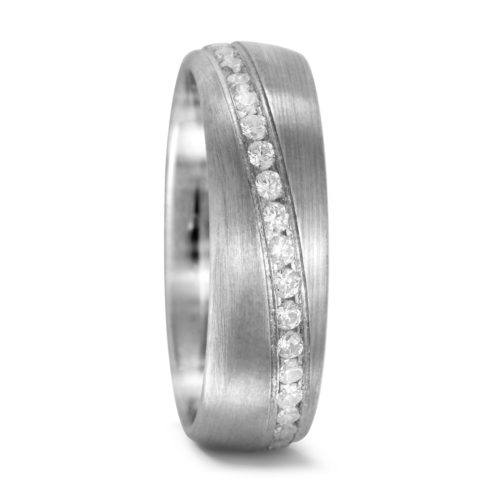 Partnerring 750/18 K Weissgold Diamant 0.51 ct, 34 Steine, w-si-547879