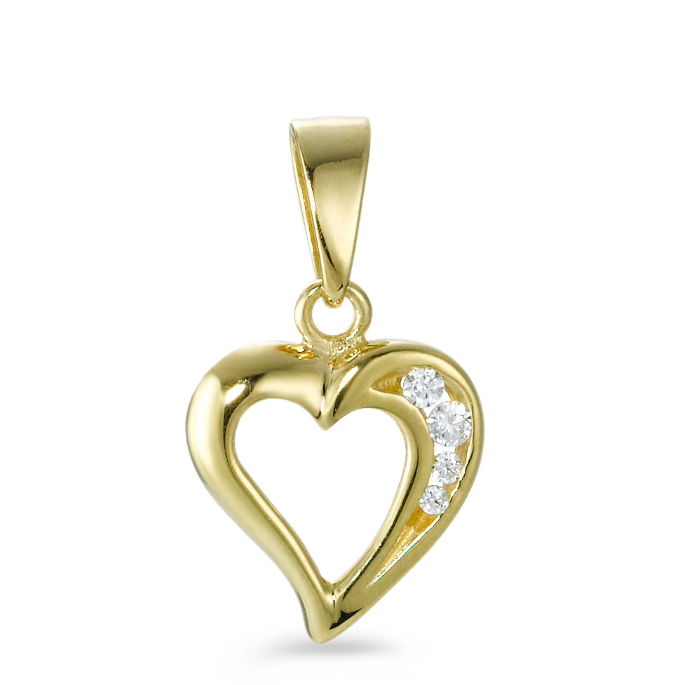 Anhänger 750/18 K Gelbgold Zirkonia 4 Steine Herz-549863