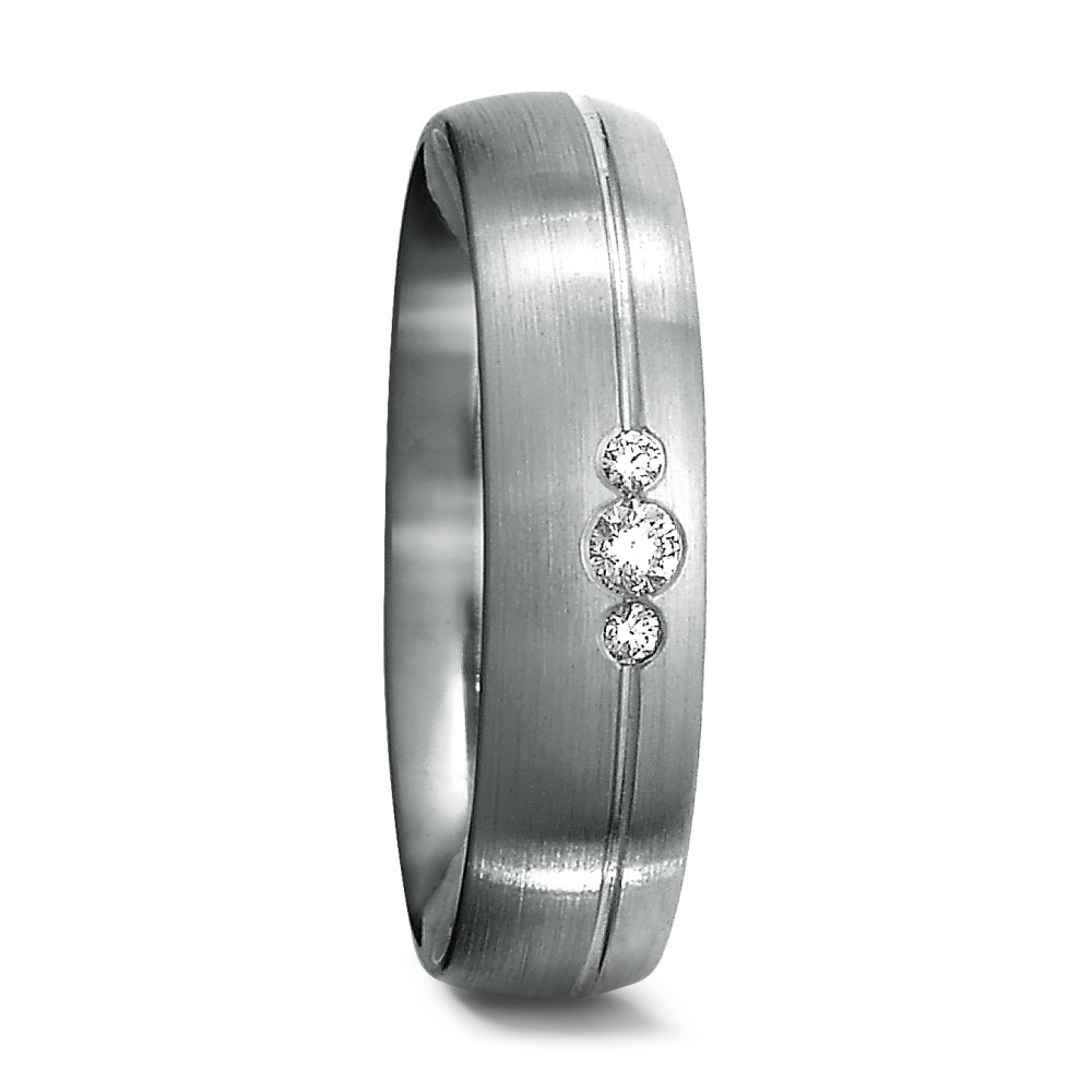 Partnerring 950 Platin Diamant 0.06 ct, 3 Steine, tw-if-551447
