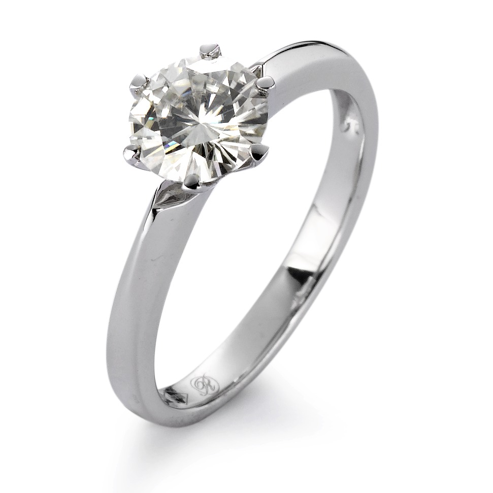 Solitär Ring 750/18 K Weissgold Moissanite-551868