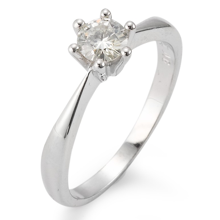 Solitär Ring 750/18 K Weissgold Moissanite rund, 5 mm-552275